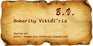 Boberity Viktória névjegykártya